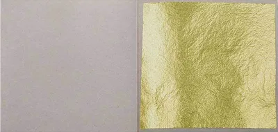 Produktbild von 100 Blatt Echtes Blattgold 23,75 Karat 3,8 cm x 3,8 cm Echt Gold Essbar Speisen Speisen Lebensmittel zum Vergolden Basteln Kosmetik Spa Goldfolie Kuchen Backen Torten