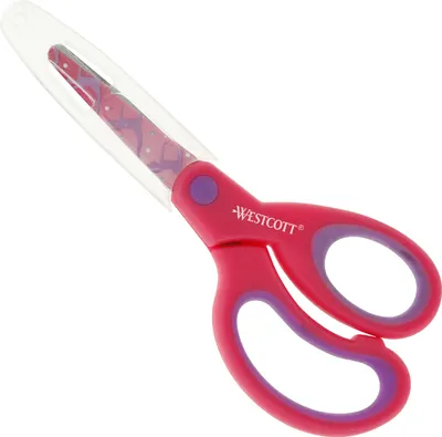 Produktbild von Kinderschere Schere Softgrip Gymnastik bedruckt pink lila Motiv Rechtshänder