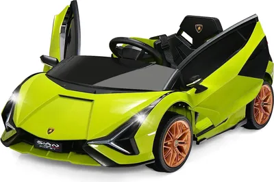 Produktbild von COSTWAY 12V Lamborghini Kinder Elektroauto mit 2,4G-Fernbedienung, Kinderauto 3-5km/h mit MP3, Radio, Musik und LED-Scheinwerfer, für Kinder von 3-8 Jahren (Grün)