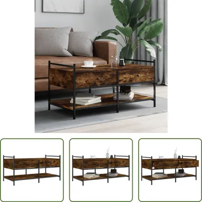 Produktbild von The Living Store Couchtisch Räuchereiche 99x50x50 cm Holzwerkstoff