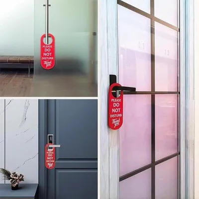 Produktbild von Rotes Leder Doppelseitiges Türschild für Büro, Heim