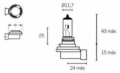 Immagine prodotto di Lampadina alogena H11 PGJ19-2 12V 55W