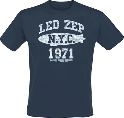 Produktbild von Led Zeppelin T-Shirt Herren NYC 1971 blau Band-Merch, Bands 100% Baumwolle XXL