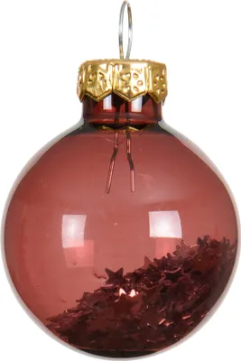 Produktbild von Weihnachtskugeln Glas 3cm mit Sternfüllung 9 Stk Kastanienbraun
