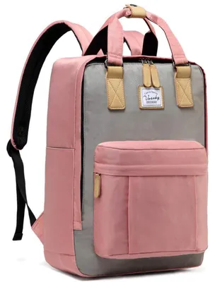 Produktbild von Schulrucksack Reiserucksack Damen Herren Rosa Grau 15L
