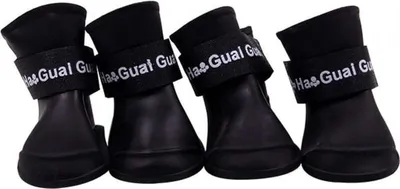 Produktbild von Hundeschuhe, wasserdichte Silikonstiefel, rutschfeste Regenschutzschuhe für kleine Hunde (Schwarz)