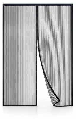 Immagine prodotto di InAndOutdoorMatch - Porta con zanzariera - Nera - Con chiusura magnetica