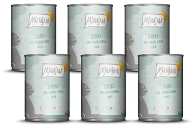 Produktbild von MjAMjAM - Premium Nassfutter für Katzen - Insekt mit vorzüglichem Kalb, 6er Pack