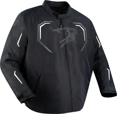 Image de Veste textile imperméable pour moto Bering Dundy King Size, noir/blanc, W-2XL