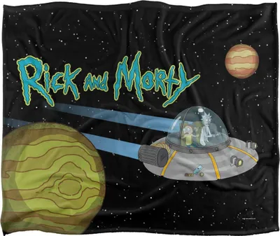 Produktbild von Rick And Morty - Weltraum Decke, Seidig, Supersoft TV23685 (Einheitsgröße) (Schwarz/Bunt)