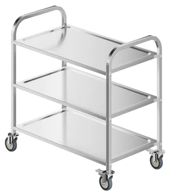 Produktbild von Edelstahl Servierwagen 3 Etagen bis 150kg Küchenwagen Rollwagen Leichtlaufräder mit Bremsen