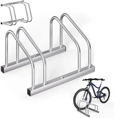 Productafbeelding van Fietsenrek voor 2 fietsen - Bandbreedte 30-65 mm - Gegalvaniseerd staal