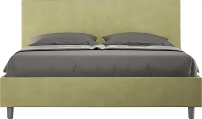 Produktbild von ITYHOME - Gepolstertes Bett ohne Lattenrost 140x210 mit Mikrofaserbezug Grün Adele