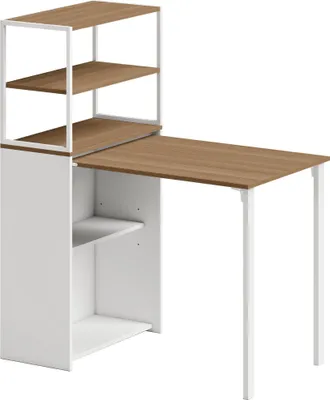 Produktbild von Klappbarer Schreibtisch mit Ablagen, 105 x 60 x 127 cm, Naturholz