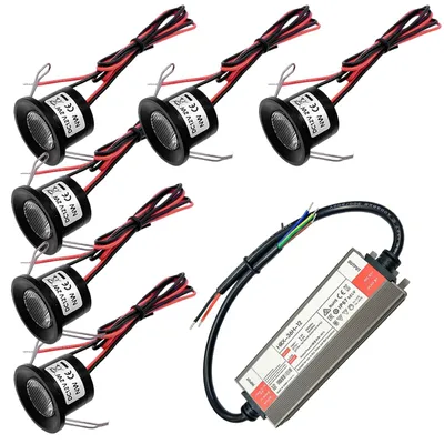 Productafbeelding van Led-inbouwspots 12 V, 2 W, set van 6 plafondspots, warmwit, IP65