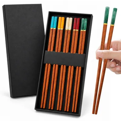 5 Paar Japanische Essstäbchen aus Holz
