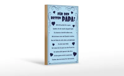 Produktbild von Holzschild Spruch 12x18cm Für den besten Papa