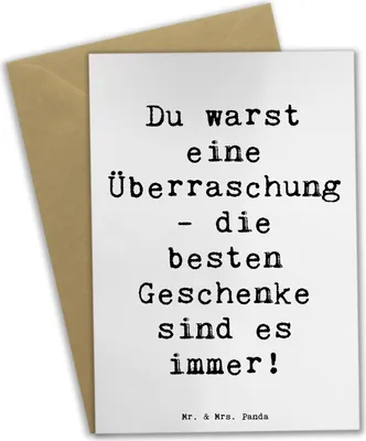 Produktbild von Mr. & Mrs. Panda Beileidskarte Spruch Überraschung Adoptivkind - Weiß - Geschenk, Liebe, Geburtstage, Familie, einzigartige Designs, Familienbande, dankeskarten