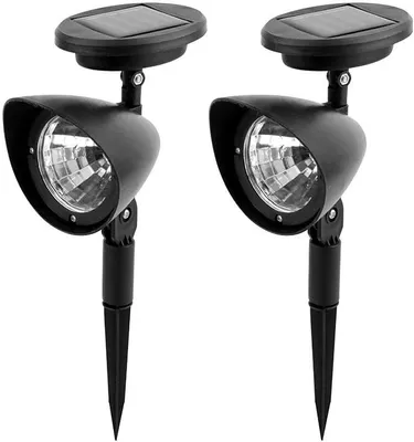 Produktbild von 2er Solar LED Spot-Light Gartenlampe Solarleuchte Solarstrahler Pflanzenstrahler