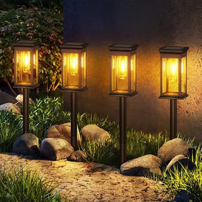 Produktbild von Solar Gangleuchten, 6er Pack Solargartenlicht, IP67 wasserdichte Gangleuchten, Solar Landschaftsleuchten für Auffahrt, Rasen, Hof, Gehweg, Hof