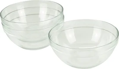 Produktbild von Glasschüssel Ø 17 cm 3 Stück im Set Beilagenschüssel Dessertschale Stapelschale