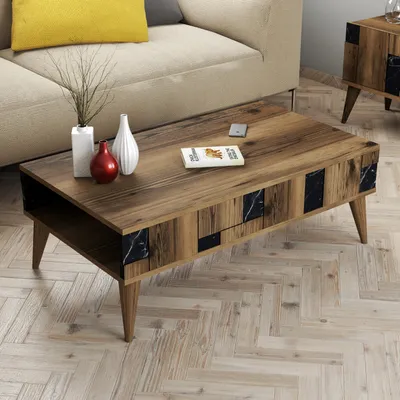 Produktbild von Skye Decor, Madrid - Black, Couchtisch, Nussbaum, 100 % MELAMINBESCHICHTETE SPANPLATTEN, 105 x 60 x 37,6 cm