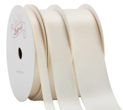 Satinband-Set, 3 Rollen, 27 m, 6/16/25 mm, Elfenbein