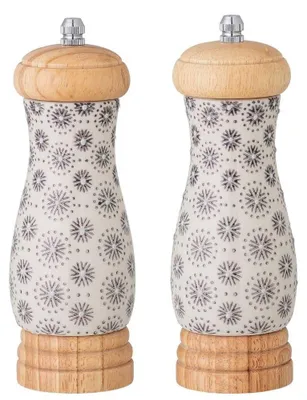 Produktbild von Bloomingville Salz- & Pfeffermühle ELSA Grau 16x6 cm Gewürzmühlen Set