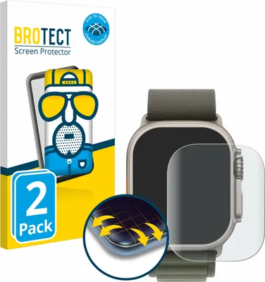 Produktbild von 2x BROTECT Fullscreen Schutzfolie für Apple Watch Ultra (49 mm) Displayschutz Folie Fullcover Matt Entspiegelungsfolie