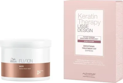 Produktbild von Alfaparf Keratin Therapy Lisse Design Smoothing Treatment Kit + Wella Fusion Intense Repair Mask 500ml