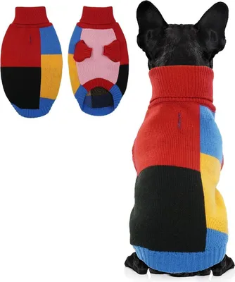 Produktbild von Hundepullover Vintage Hund Rollkragen Acryl Rot S