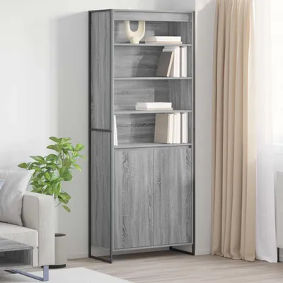 Zdjęcie produktu dla vidaXL Wysokie szafki, szare Sonoma, 79 x 36 x 200 cm, materiał drewnopochodny