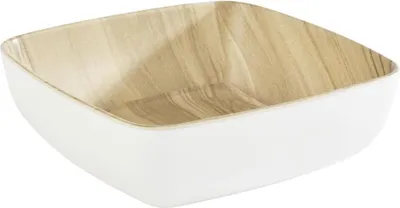 Produktbild von APS 84558 Schale FRIDA, Melamin, 16,5 x 16,5 cm, Höhe 5,5 cm, weiß/Holzoptik