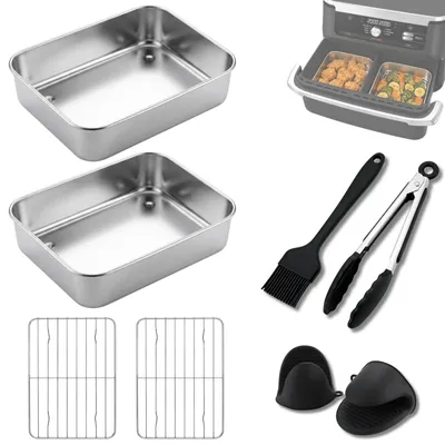 Obrázok produktu pre Solidchoice – 8-dielna súprava príslušenstva na fritézu, obsahujúca nerezové pekáče a grilovacie rošty