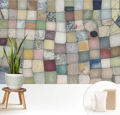 Produktbild von Fototapete  - 208x146 cm - Tapete - Wandtapete - Wandbilder  - Dekofolie - Tapete Folie - Wand - Dekoration - Wohnzimmer - Farbenfrohes Mosaik