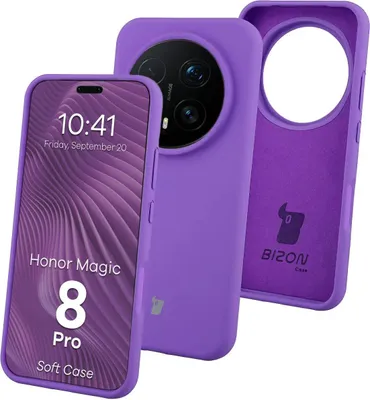 Produktbild von Silikon Handyhülle für Honor Magic8 Pro, Bizon Soft Case, Violett