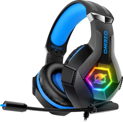 Produktbild von Ozeino Gaming Headset for PS4 PS5 PC, PS4 Headset with Microphone 3D Surround Sound Headphones Noise Cancelling RGB Lights