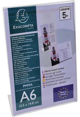 Produktbild von Exacompta Prospekthalter 86058D PMMA A6
