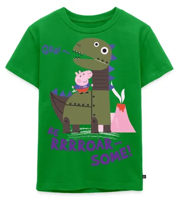Produktbild von Spreadshirt Peppa Wutz Liebt Dinosaurier Roarsome Kinder Premium T-Shirt, 98/104 (2 Jahre), Grün