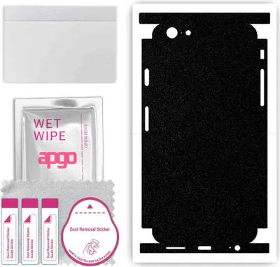 Produktbild von apgo Rückseite + Seiten Schutzfolie, Skin, kompatibel mit Apple iPhone 6s, Hinten Displayschutzfolie aus Vinylfolie, kratzfest, einfache Montage - Mattschwarz