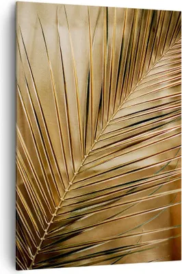 Produktbild von Bild auf Leinwand - Leinwandbild - Einteilig - Blatt Gold Pflanze - 70x100cm - Wand Bild - Wanddeko - Wandbilder - Leinwanddruck - Wanddekoration - Leinwand bilder - Wandbild - PA70x100-5041
