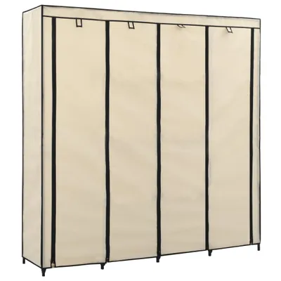 Image de vidaXL Armoire à vêtements avec 4 compartiments Crème 175 x 45 x 170 cm