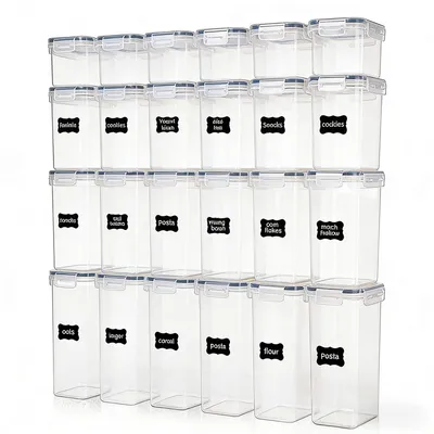 Produktbild von Aufbewahrungsbox,Luftdichte Vorratsdosen-Set 24-teilig, BPA-frei, für Mehl, Zucker, Getreide u. a., inkl. Stift und Etiketten