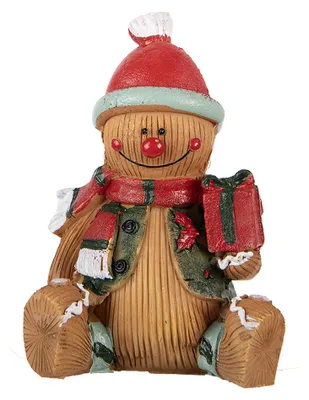 Produktbild von Clayre & Eef Weihnachtsdekorationsfigur Pfefferkuchenmann 7x5x9 cm Braun Kunststoff