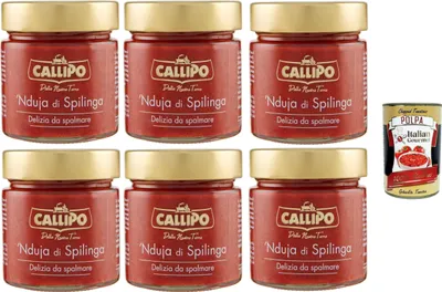 Produktbild von Callipo Nduja di Spilinga, Delizia da spalmare Nduja von Spilinga, köstlicher Aufstrich 6x200gr + Italian Gourmet polpa 400g