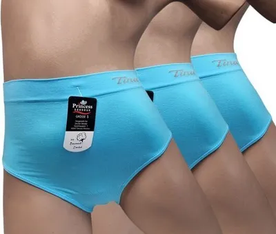 Produktbild von Dekker Taillenslip Damen Hüftslip "Tina" Seamless ohne Nähte super elastisch (Packung, 3er Pack) mit Logoschriftzug am Wäschebund, Hellblau, Größe XXL