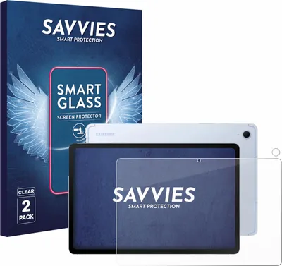 Produktbild von 2x Savvies Schutzglas Folie für Samsung Galaxy Tab S10 FE (Display+Kamera) 9H Panzer Schutzfolie Glas Displayschutz klar transparent