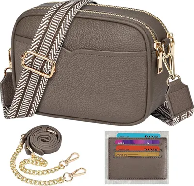 Produktbild von TEUEN Damen-Umhängetasche Crossbody Bag Kunstleder Schultertasche Grau