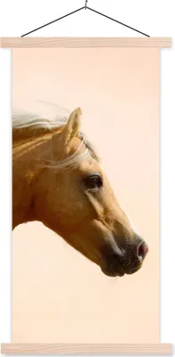 Produktbild von MuchoWow® Textilposter Pferd - Licht - Luft 60x120 cm mit holzfarbenen Rahmen - Holz