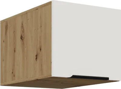 Produktbild von Hängeschrank mit Flügeltüren LUNARA – Breite 40 cm, weiß/Eiche handwerklich gefertigt